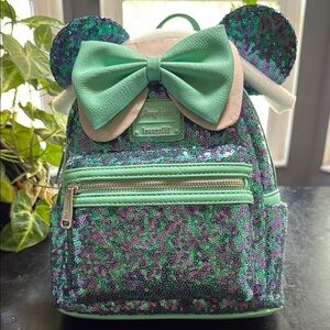 Disney Sequin Backpack - Green and Purple